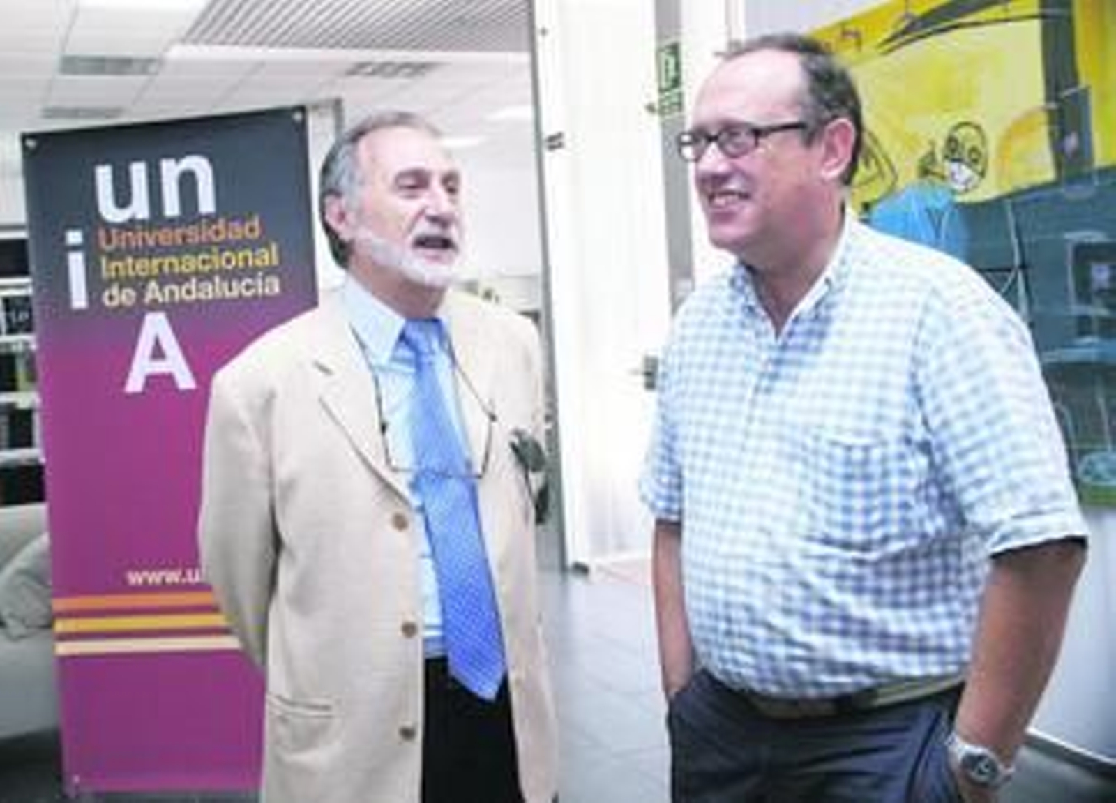 Los profesores Jesús Varela y Francisco Contentes, ayer en la sede Iberoamericana de la UNIA.