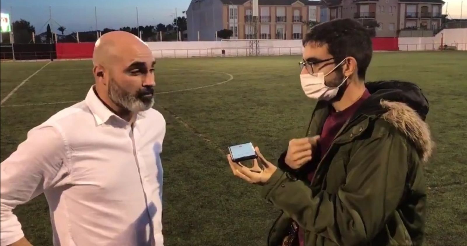 Tato Alcázar, técnico del Huércal-Overa durante una entrevista la pasada jornada.