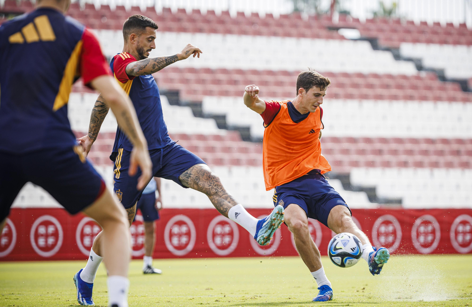 El entrenamiento de la selección en el estadio Jesús Navas