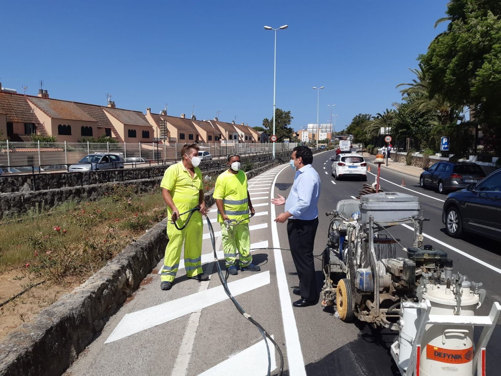 Los trabajos que se realizan junto a la rotonda del Oasis.
