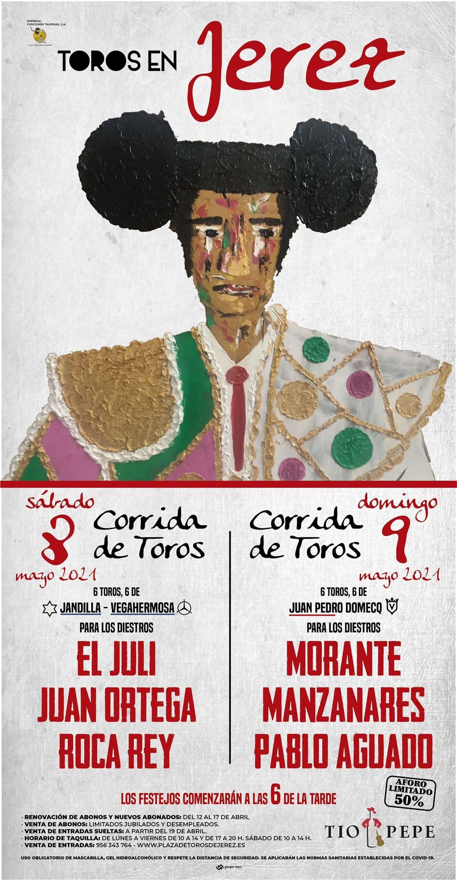 Cartel de la feria taurina prevista en la plaza de toros de Jerez