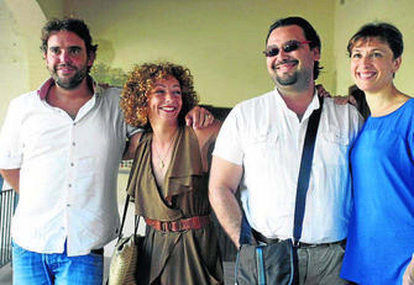 Dani Méndez, Rosario Toledo, José Valencia y Juana Casado, en Santa Clara.