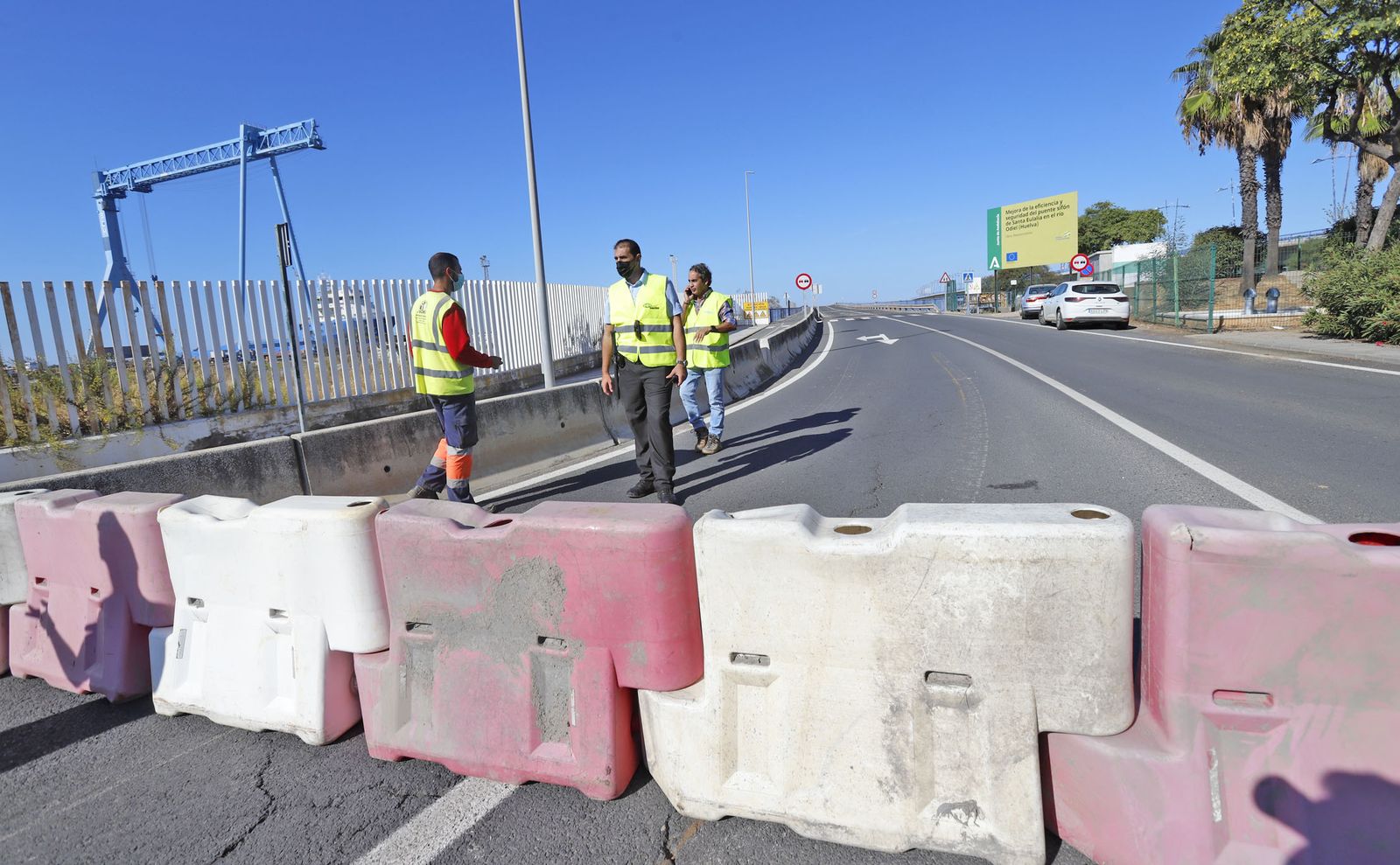El Puente Sifón cerrado por obras.