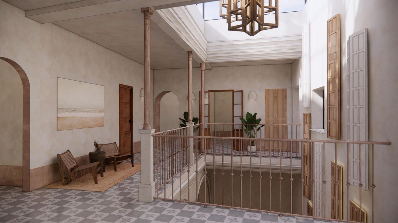 Una recreación virtual del futuro hotel en la calle Palma.