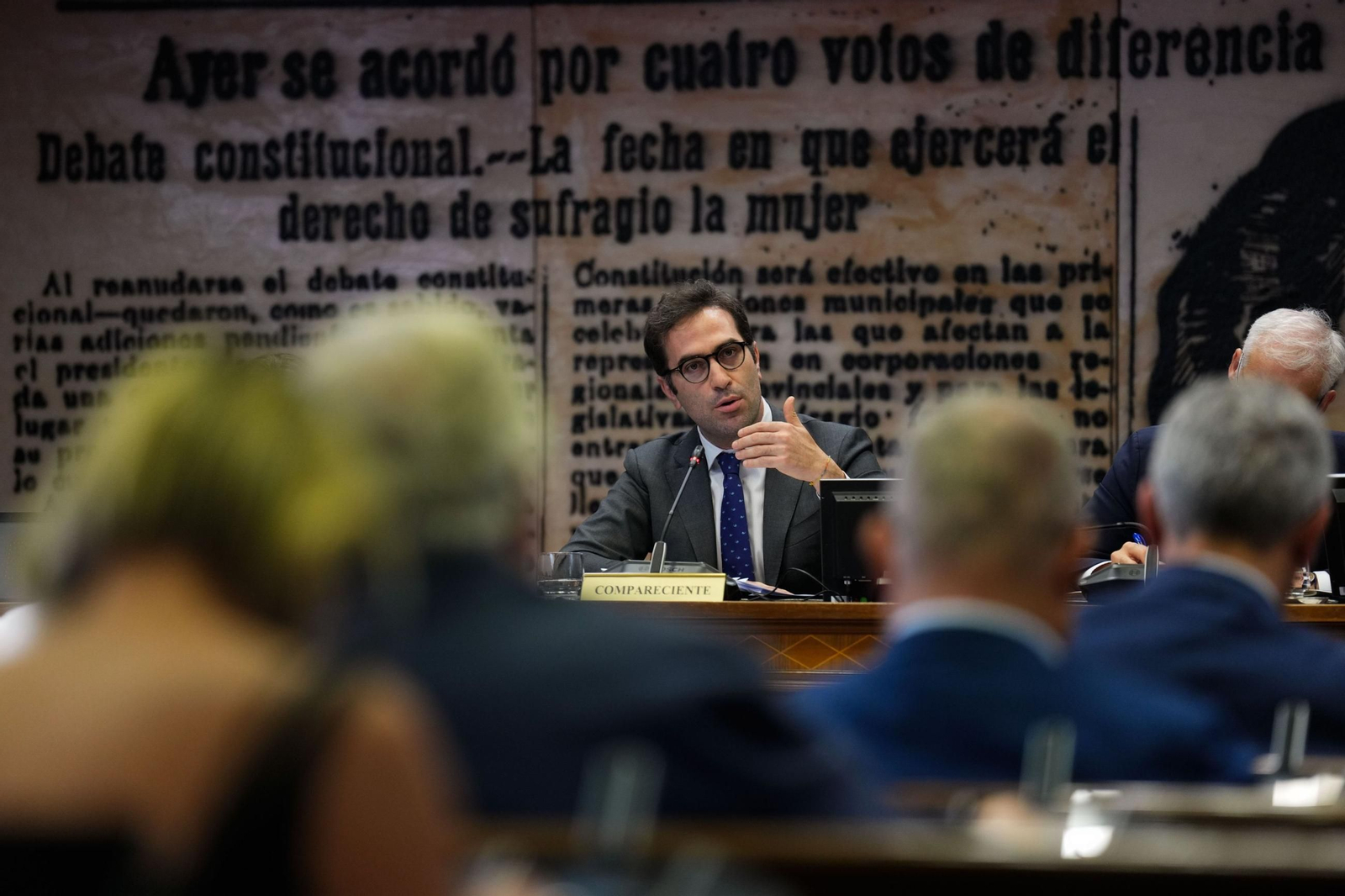 Carlos Cuerpo, en la Comisión Mixta del Senado.
