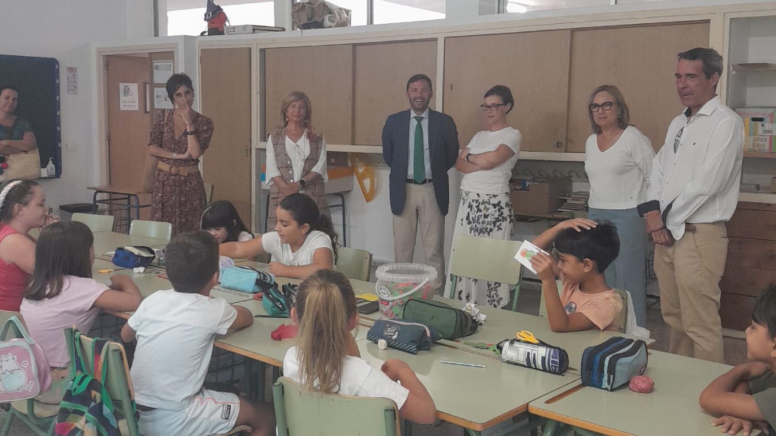 La visita al colegio San Felipe de La Línea.