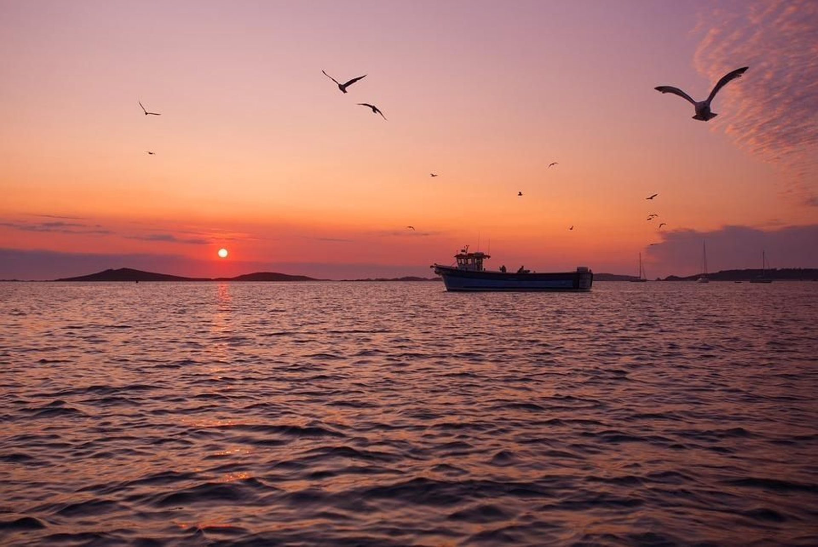 Un barco de pesca en las Islas Sorlingas, donde tuvo lugar el conflicto.