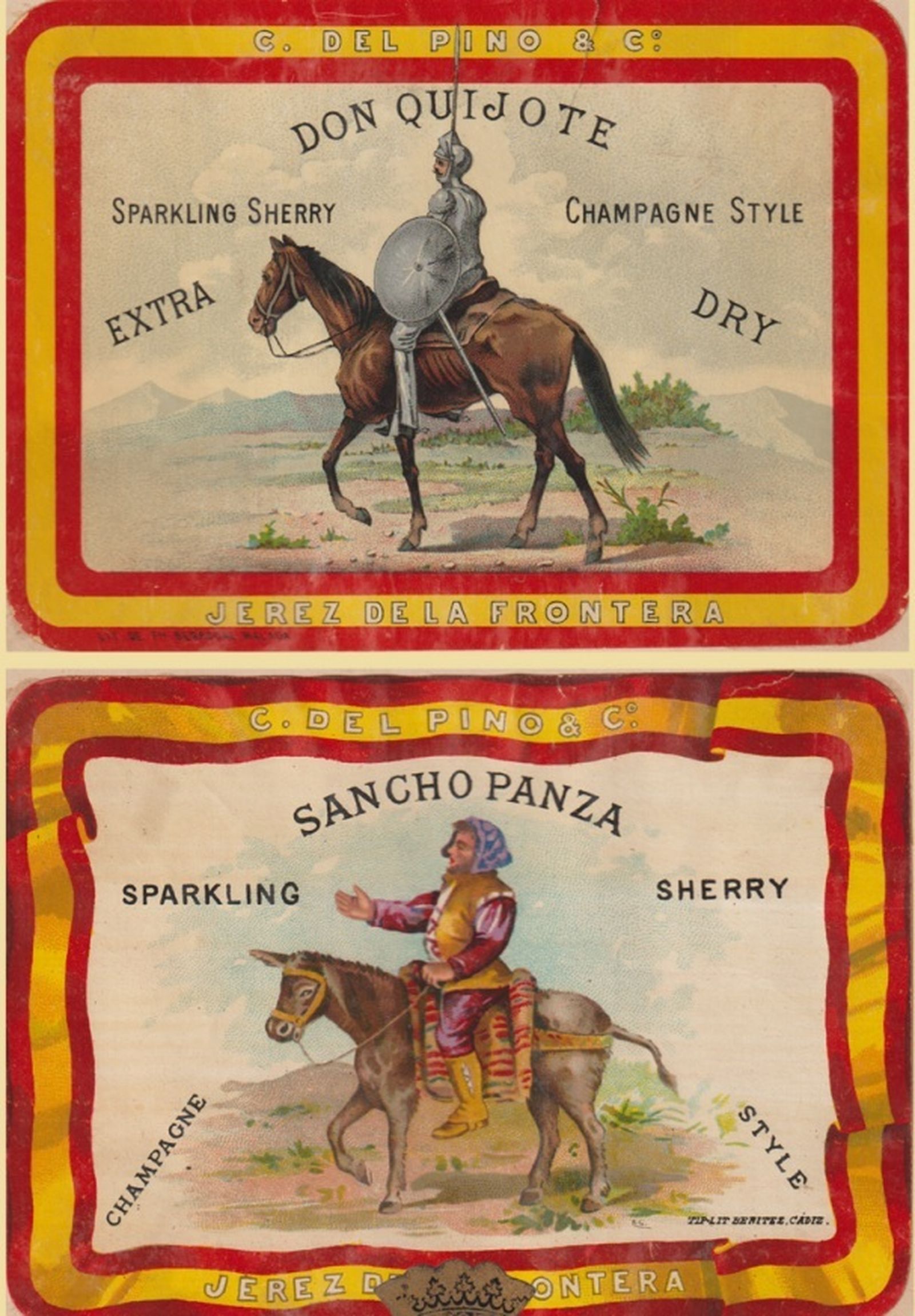 Don Quijote y Sancho Panza anuncian Cayetano del Pino.