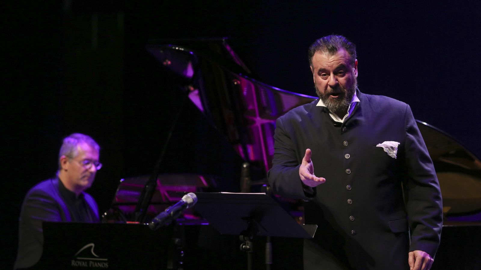 El barítono malagueño, durante su actuación.