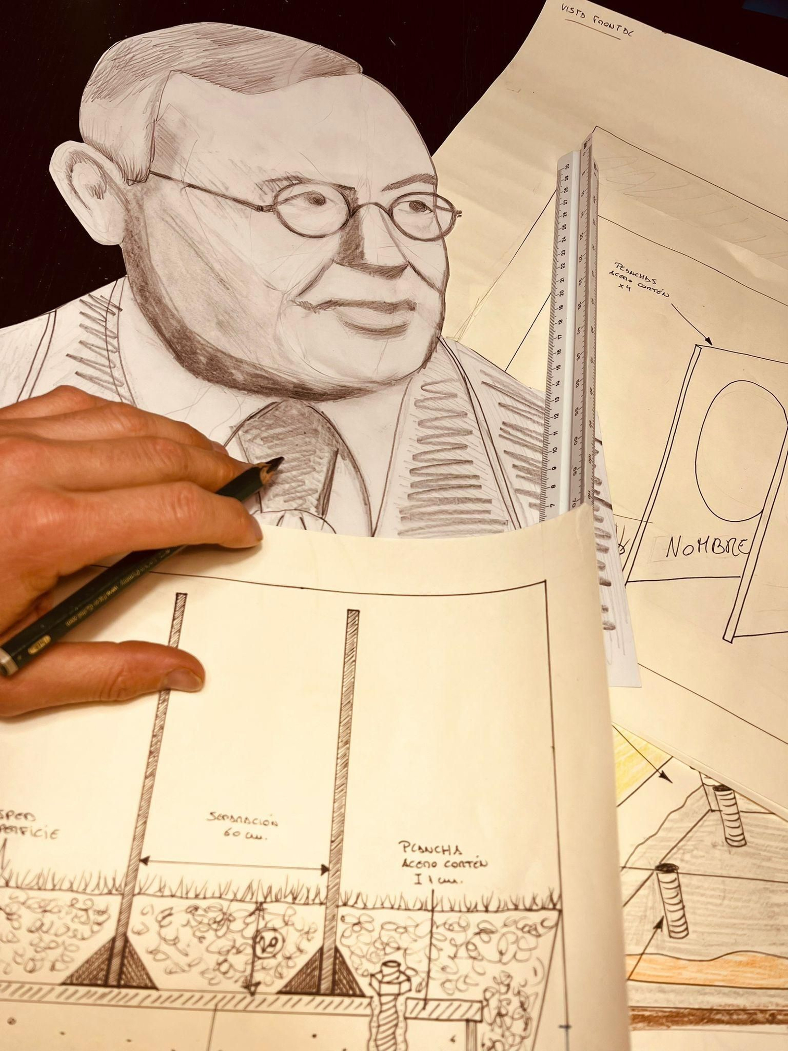 Los bocetos de Juan Sierra.