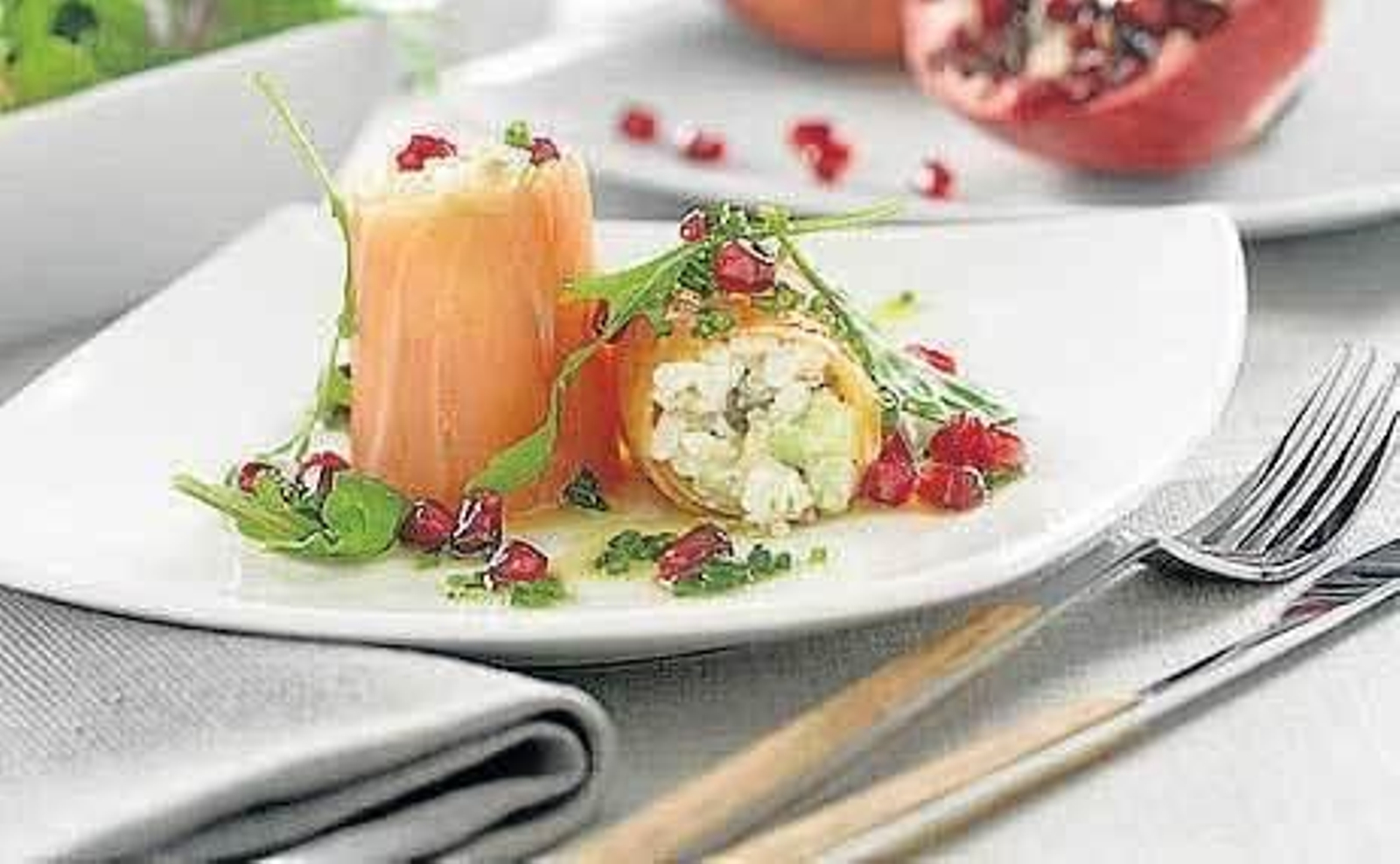 Canelones de salmón rellenos de arroz