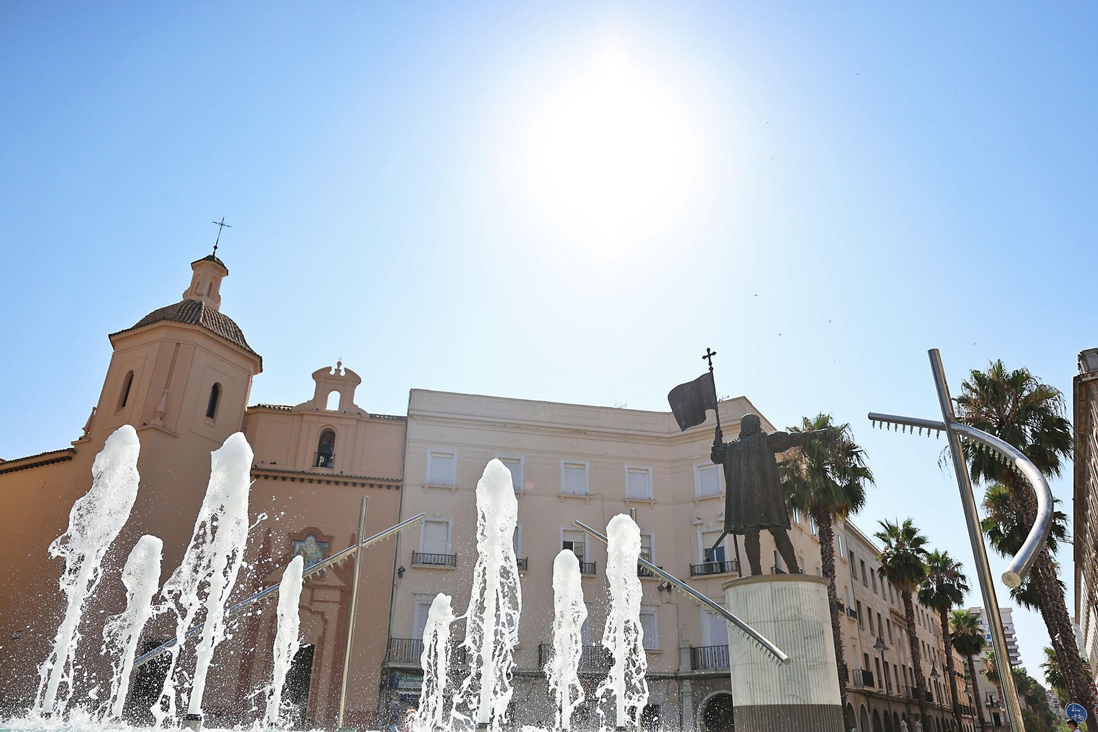 Plaza de las Monjas de Huelva, uno de los lugares donde más se nota el calor.