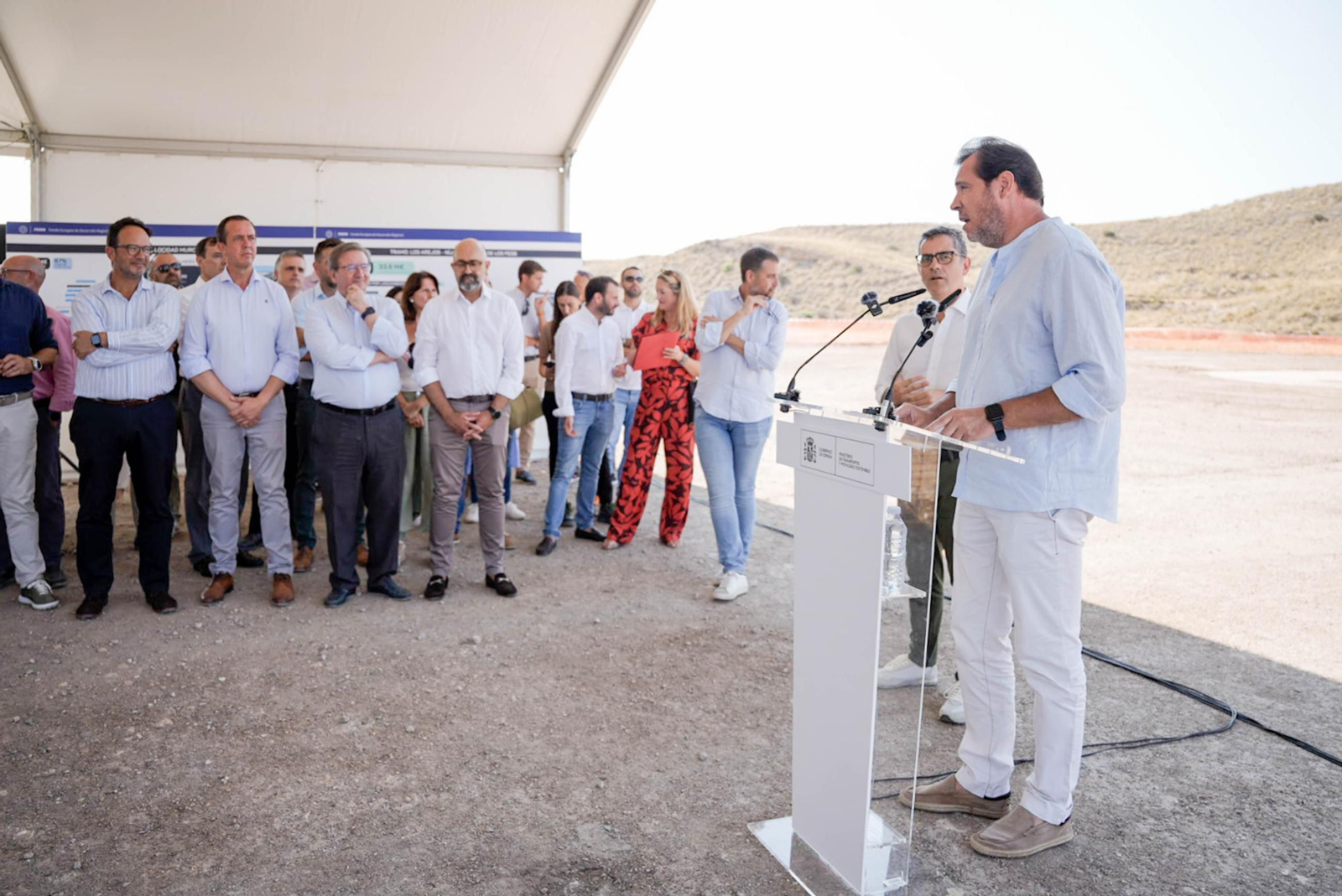 Los ministros Félix Bolaños y Óscar Puente visitan el viaducto de los Feos de Almería