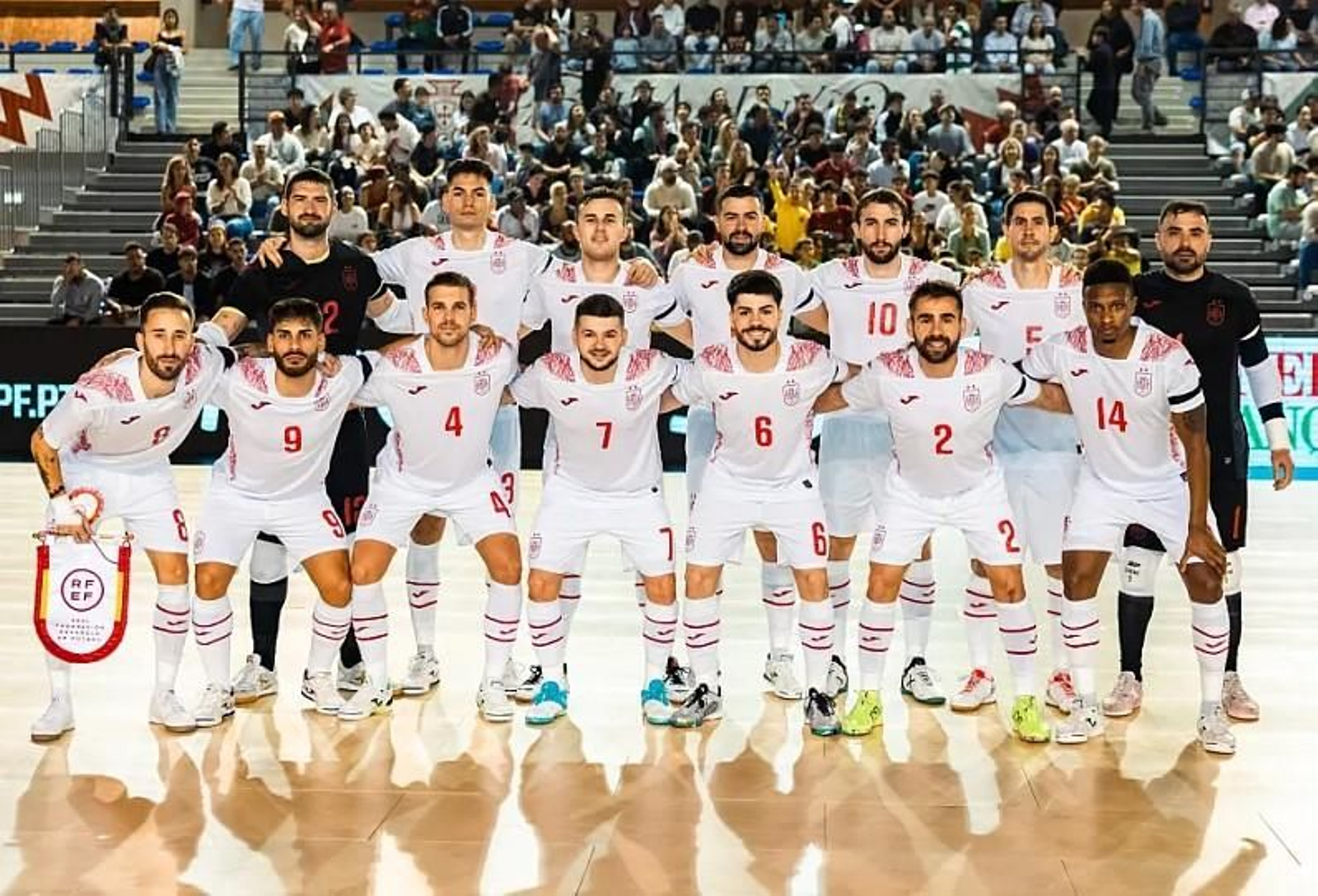 El plantel de España en el amistoso ante Portugal con tres integrantes del Jaén FS.