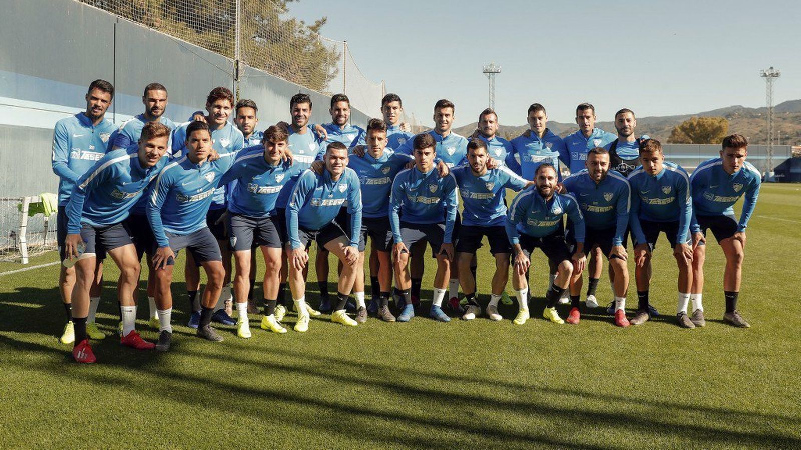 Los jugadores del Málaga, en el Anexo.
