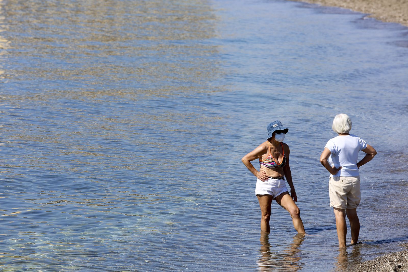 La playa de Huelin, en Málaga capital, en el cuarto día de la fase 1