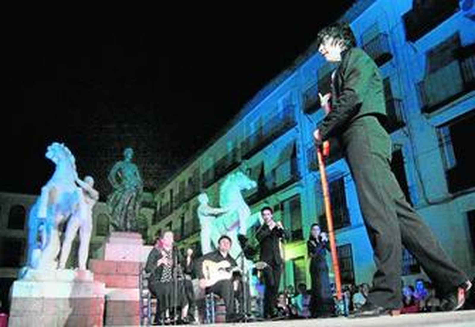 Una imagen del espectáculo en la emblemática plaza.