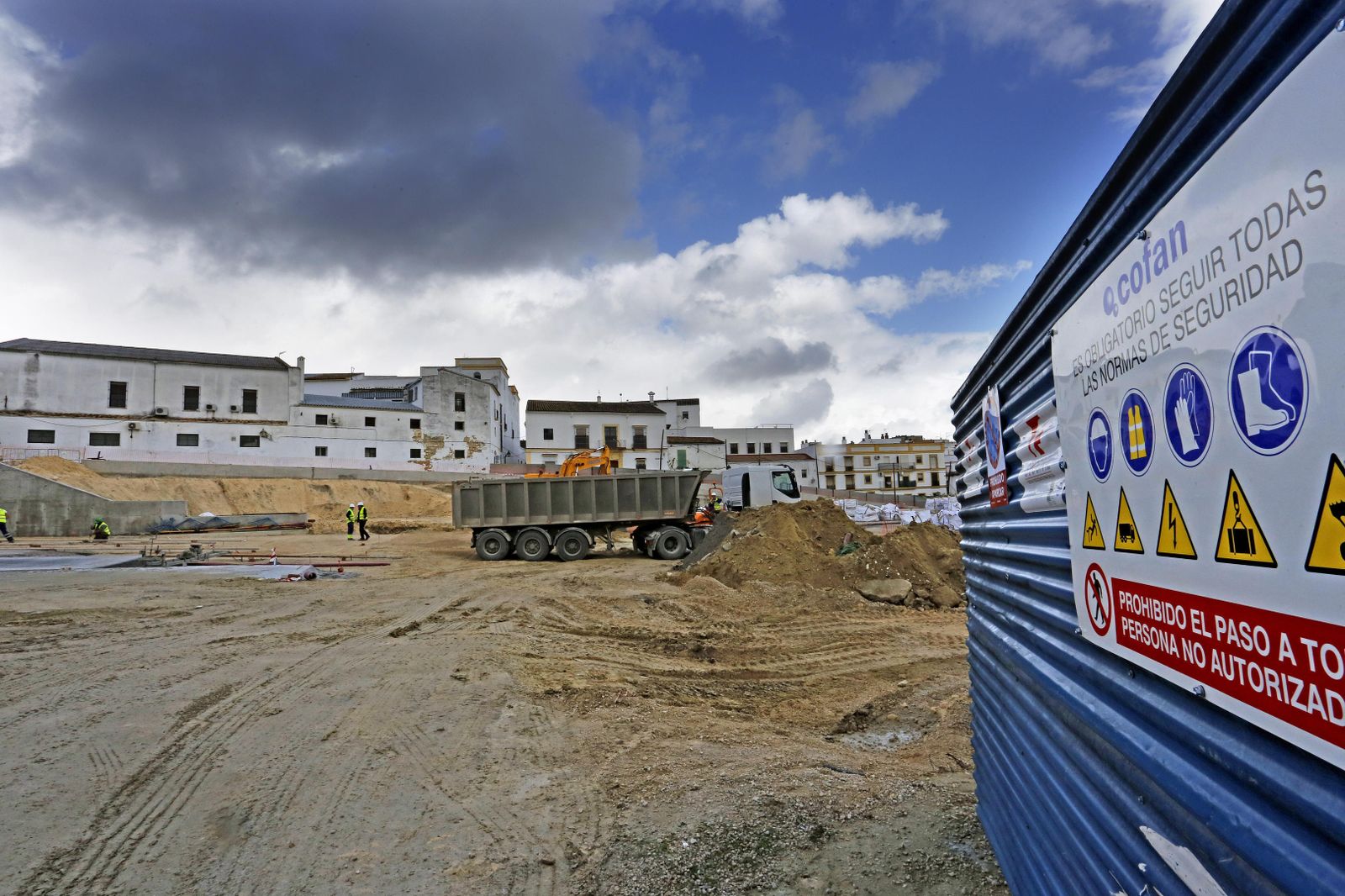 Una imagen de las obras que se están llevando a cabo en la Plaza Belén.