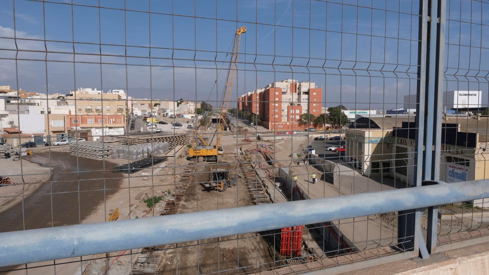 Obras del soterramiento en un tramo en el que ya las vías del tren no están en superficie.