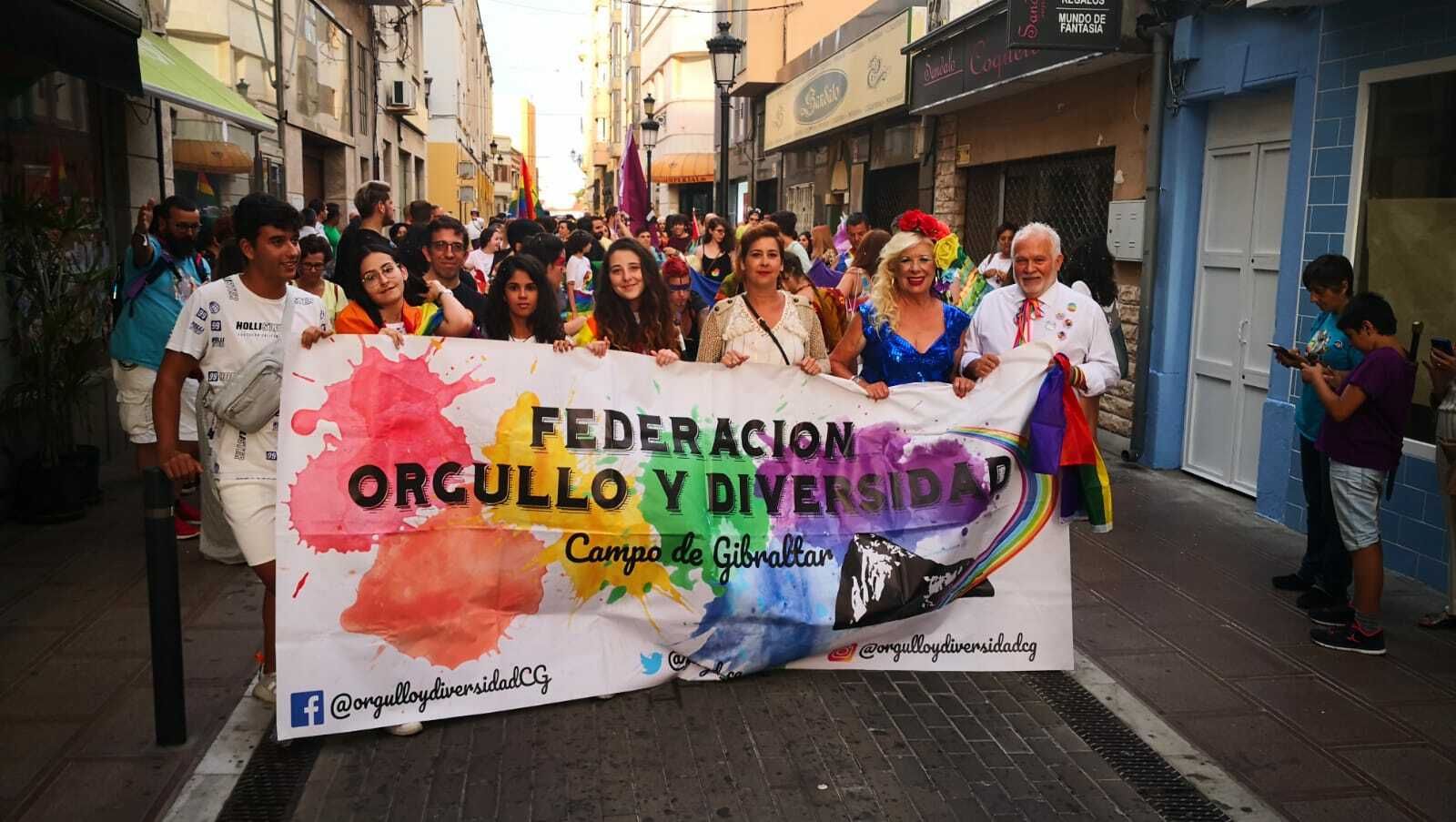 Cabecera de la manifestación del Orgullo LGTBI en La Línea.