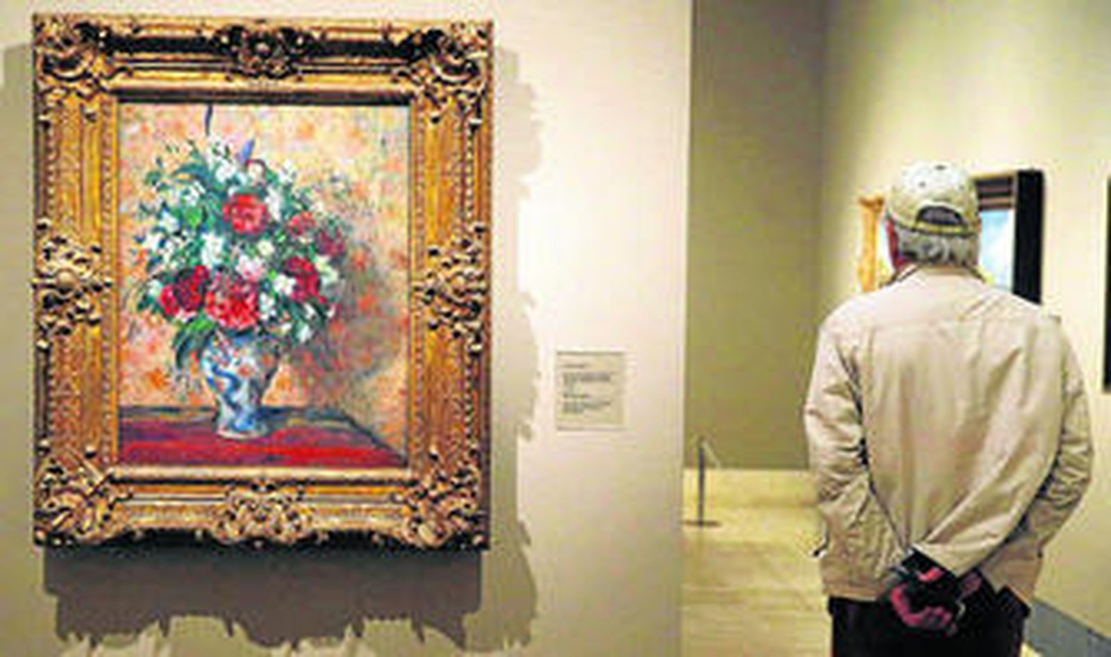 'Florero con peonias y celindas', pintado en 1887 por Camille Pissarro.