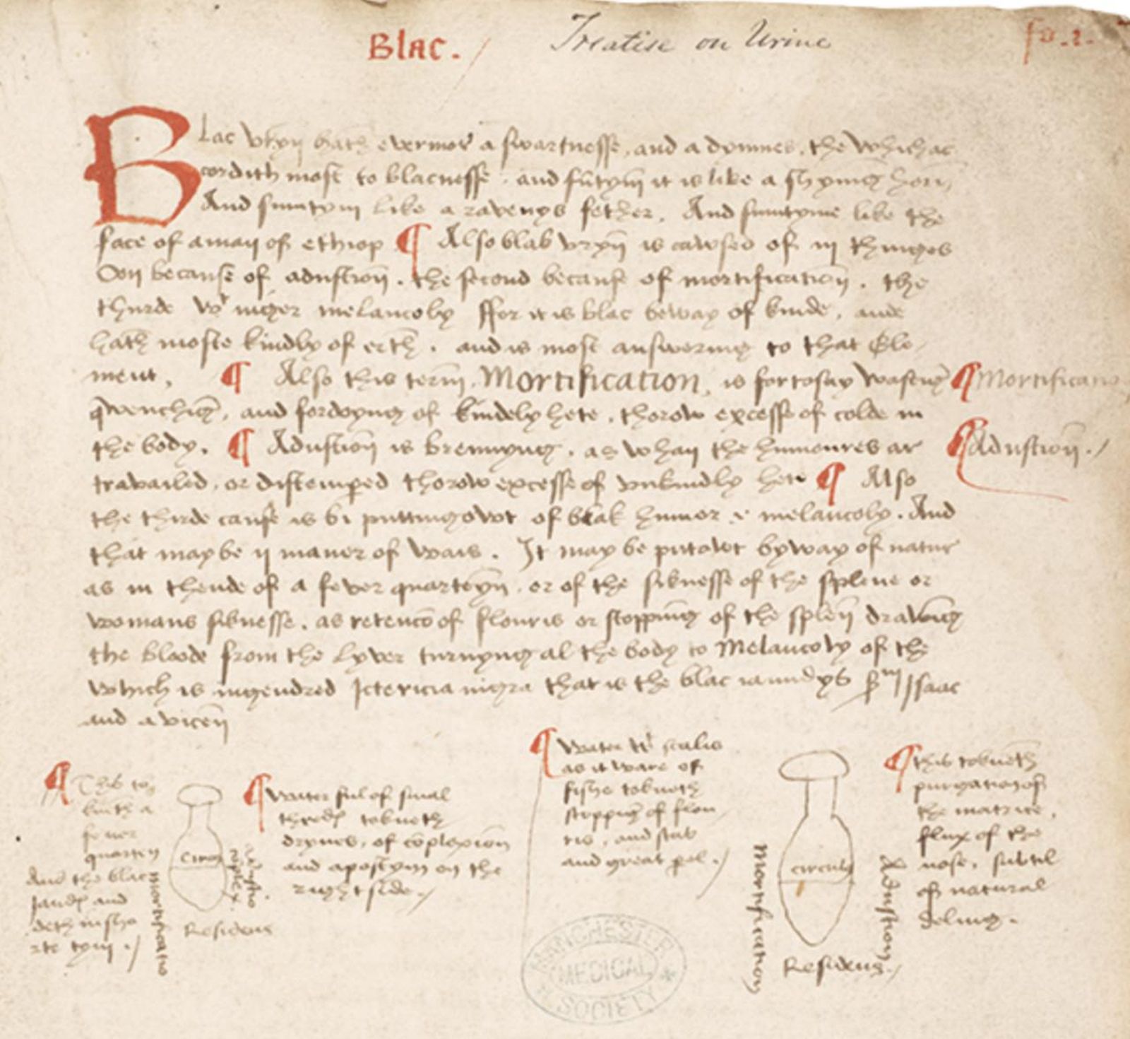 Tratado de orina de MS Rylands 1310.