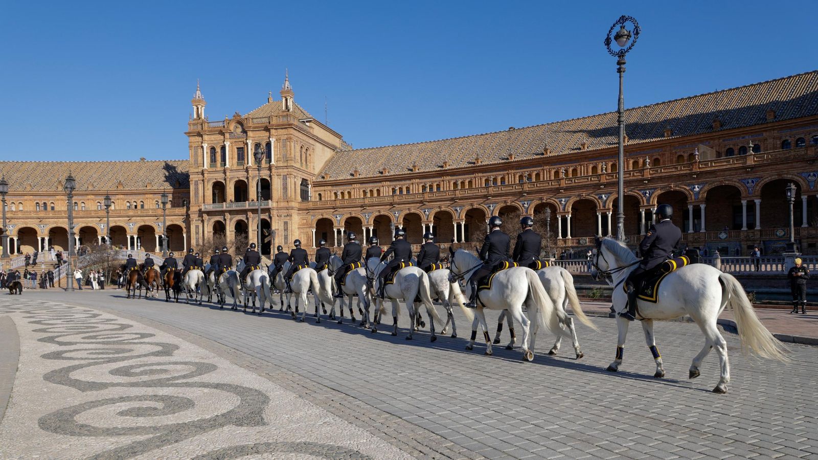 Las imágenes de la celebración del día de San Antón por la Policía Nacional en la plaza de España