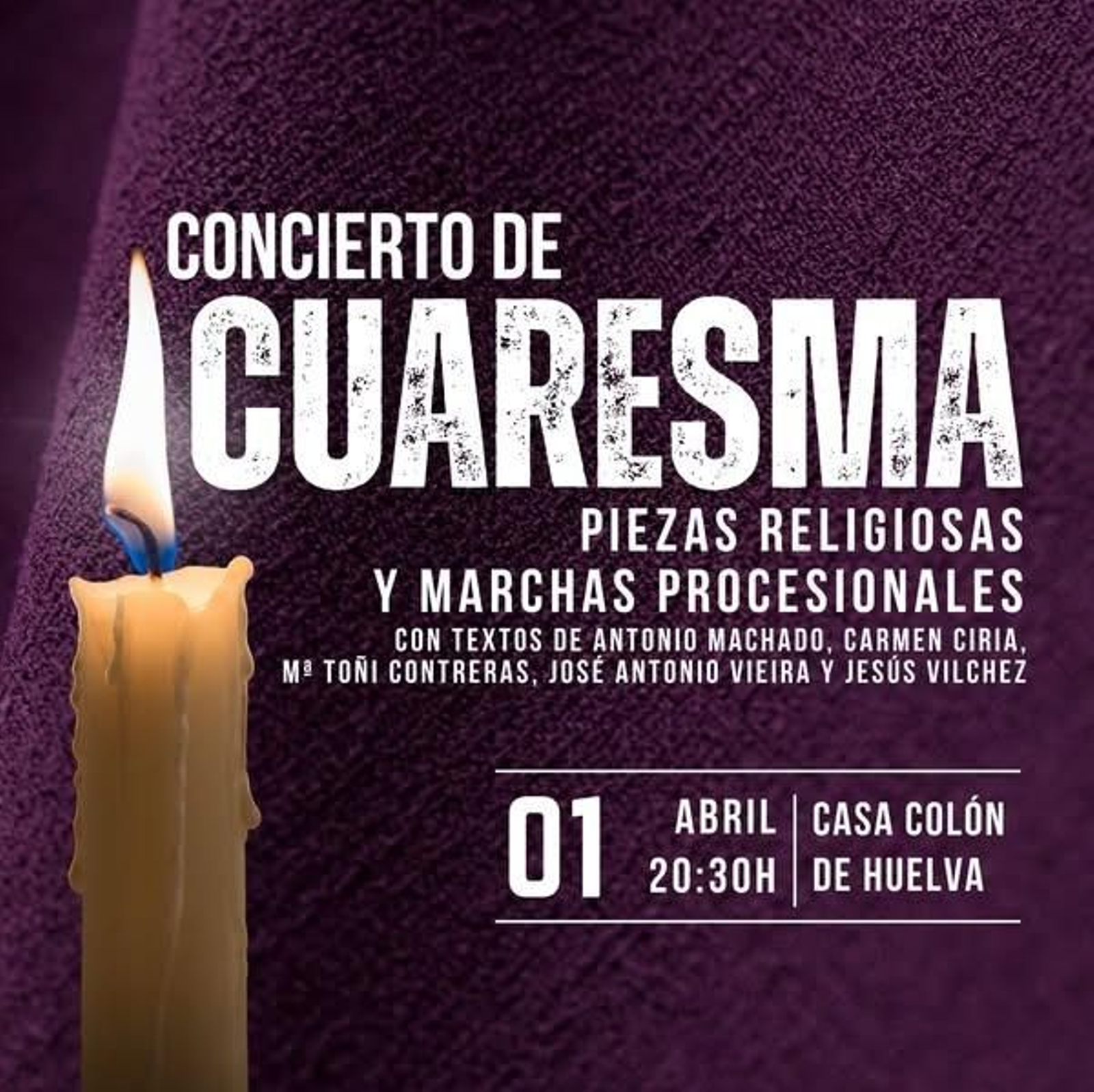 Cartel del Concierto de Cuaresma que se celebrará en Huelva.