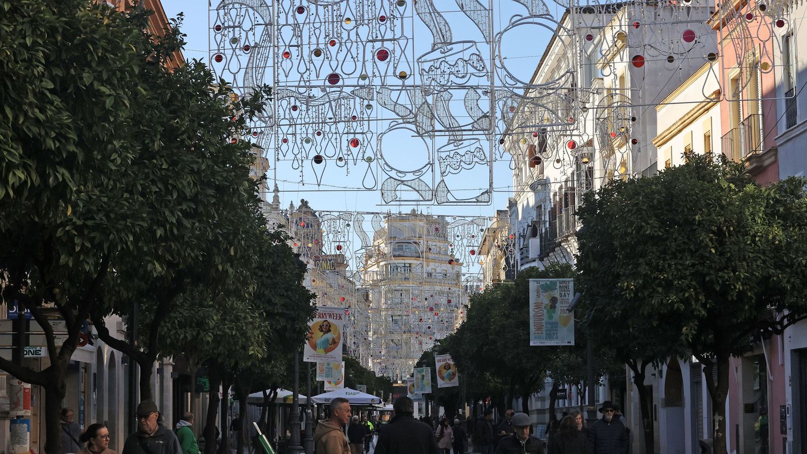 Calle Larga de Jerez, estas pasadas Navidades.