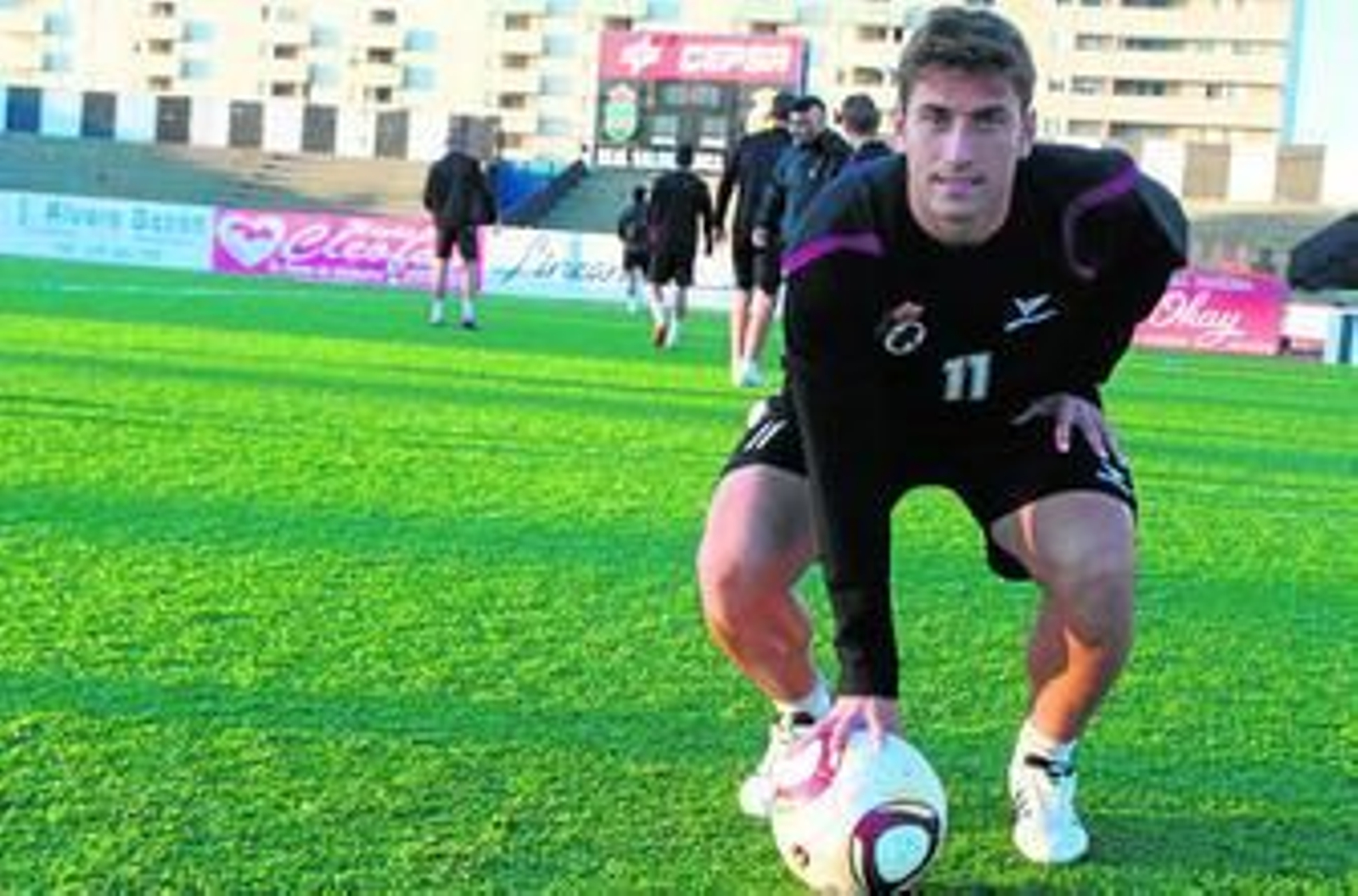 Iván Collado posa durante el entrenamiento del pasado lunes en el Municipal.