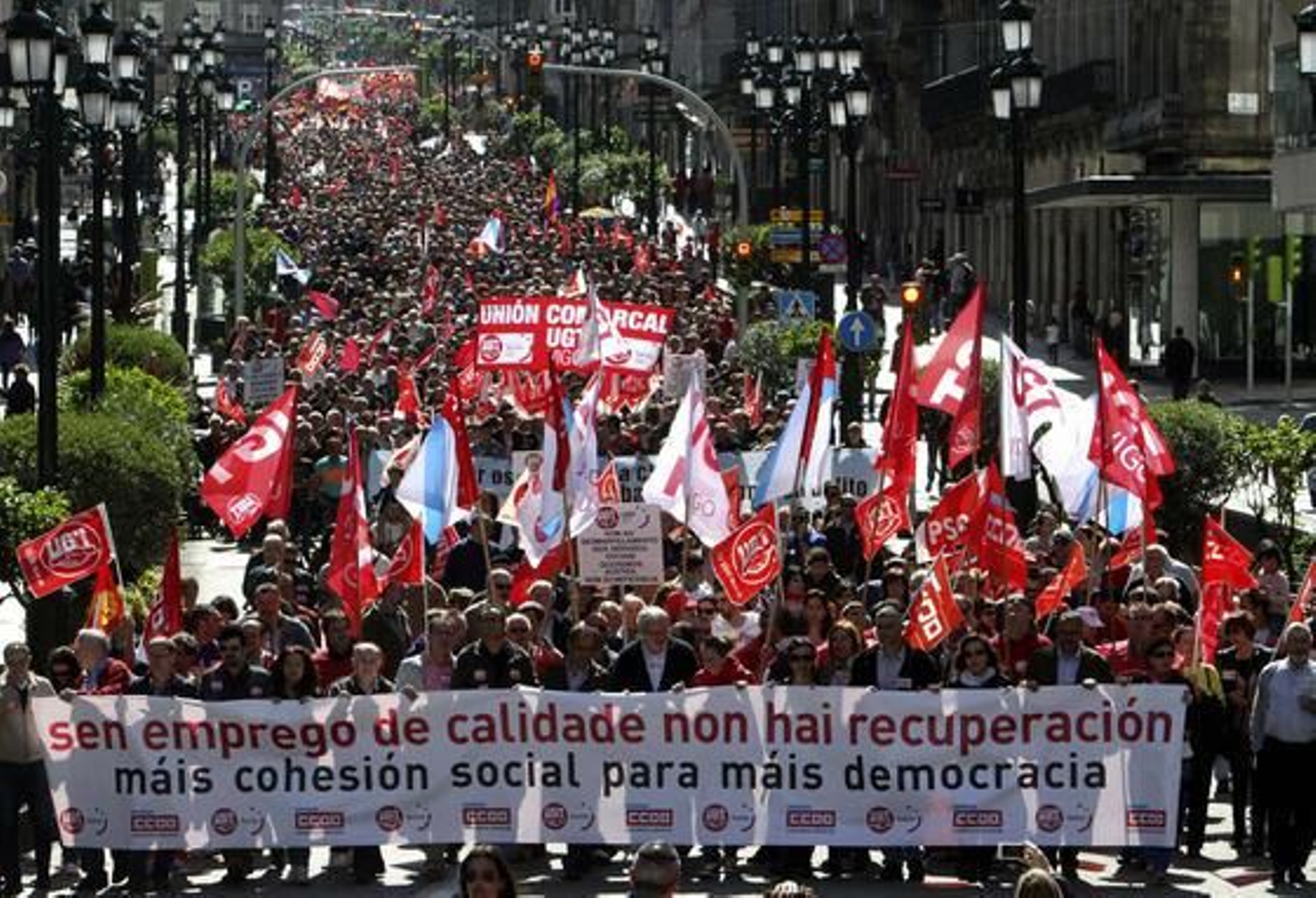 Manifestación del Primero de Mayo en Vigo.

Foto: EFE