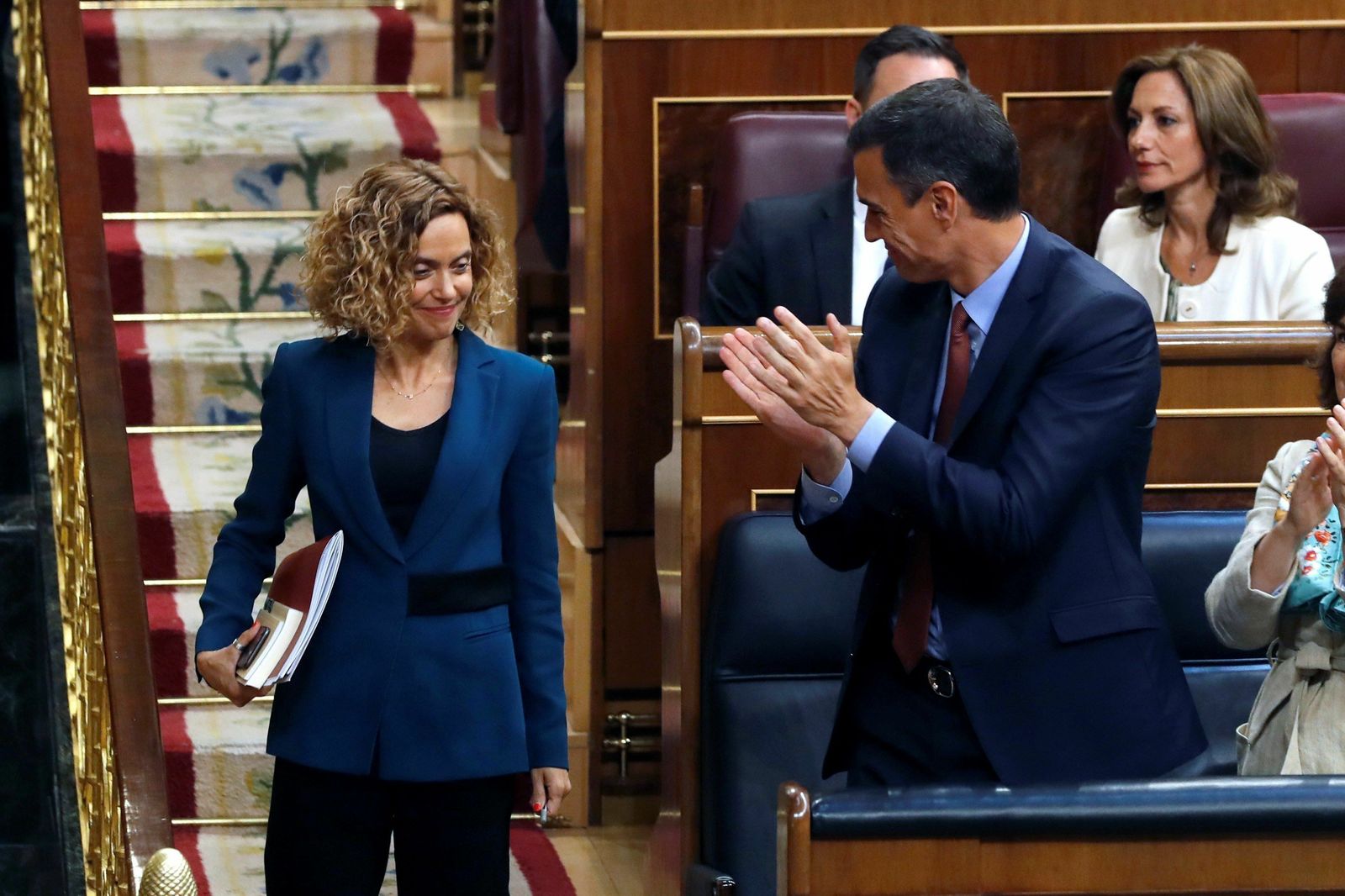 Meritxell Batet y Pedro Sánchez, en el Congreso de los Diputados.