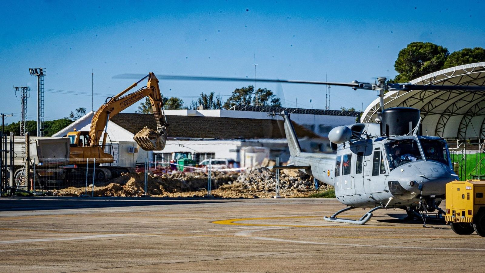 Obras en la zona de la Flotilla de Aeronaves, en una imagen del pasado octubre.