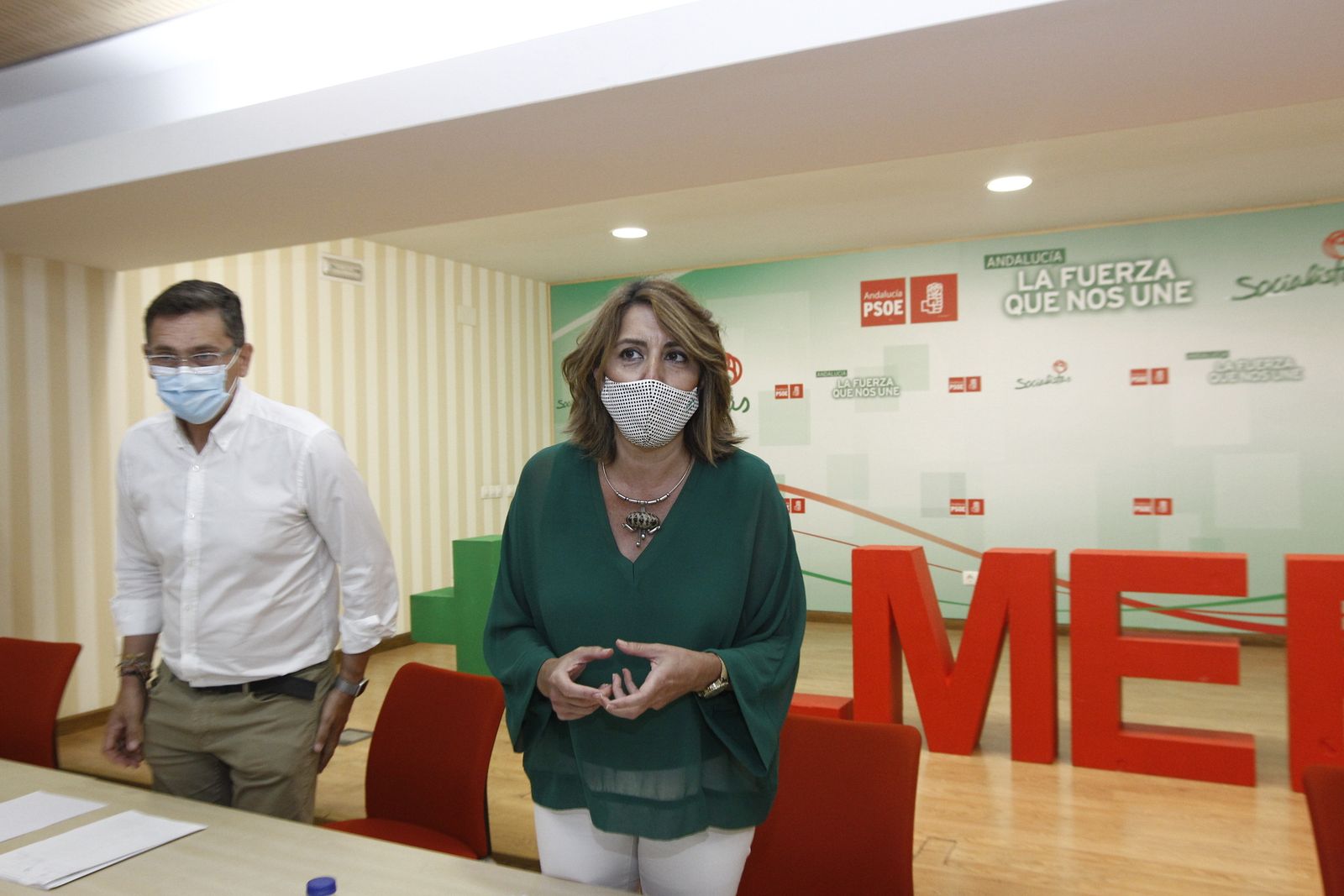 Reunión de Susana Díaz con los alcaldes socialistas del Poniente almeriense, por los rebrotes de la COVID-19