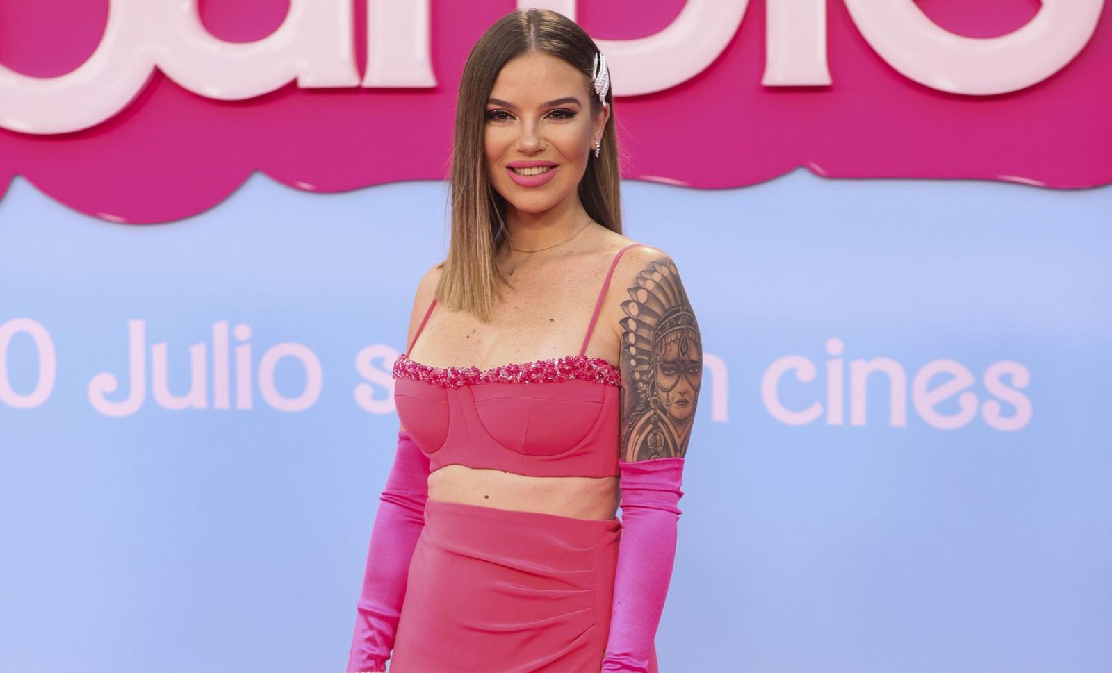 Imagen de archivo de María Isabel posando en el photocall de la película Barbie