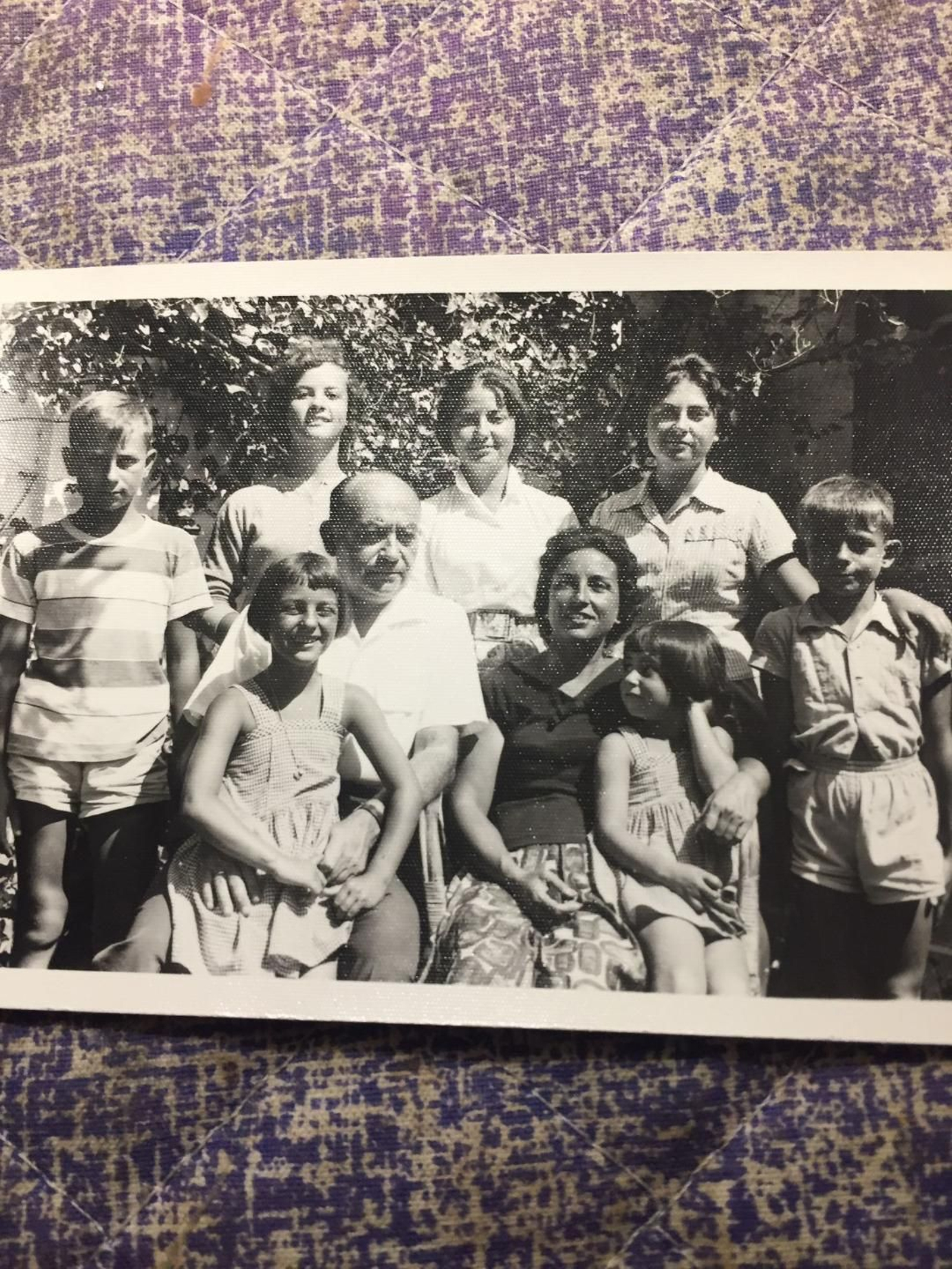 El patriarca de la familia, Marcos Zilbermann, con su mujer, Eloísa Morales, ambos en el centro, con sus hijos Cristina, Marta, Sonia, Marcos, Jorge, Olga y María José.