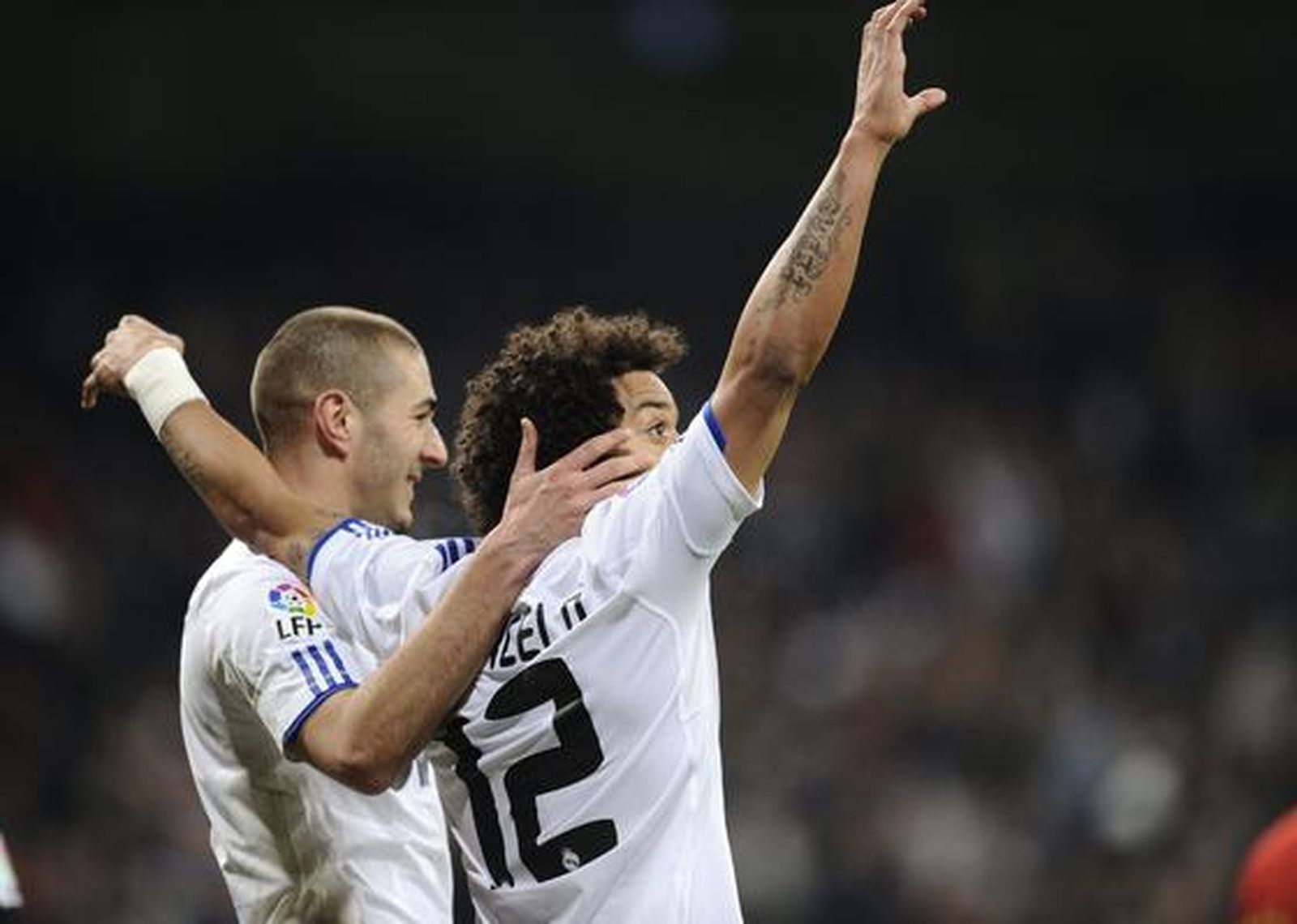 El Málaga sale goleado ante el Madrid en la vuelta de Pellegrini al Bernabéu. / AFP