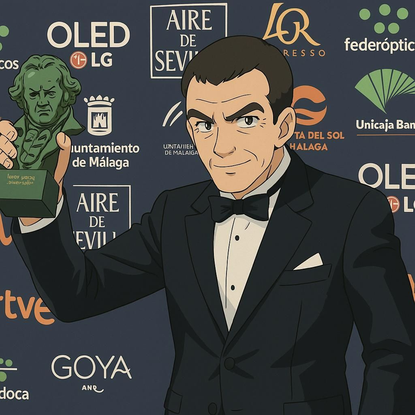 Antonio Banderas, al estilo Studio Ghibli Así se verían algunos de los personajes más famosos de Málaga como figuras de anime del Studio Ghibli