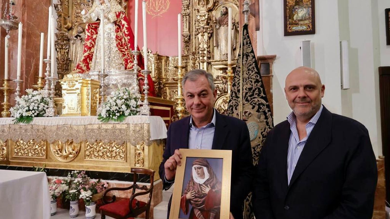 José Luis Sanz y Sergio Sopeña, hermano mayor de la Esperanza de Triana