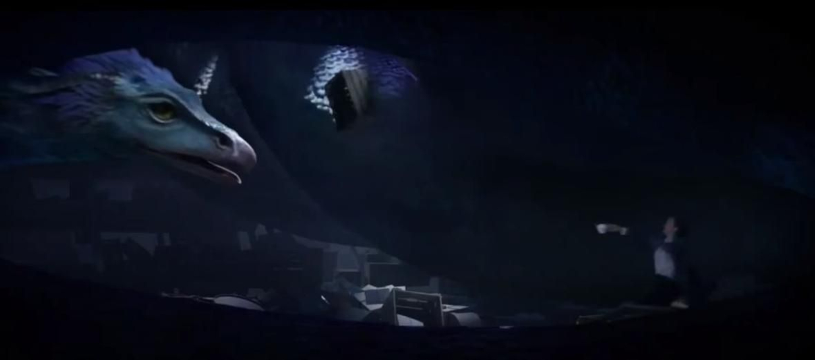 El occamy durante la película 'Animales Fantásticos'.