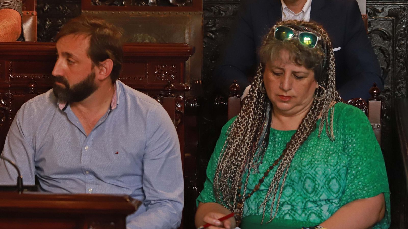 Leonor Rodríguez, junto al ex concejal de Adelante Javier Viso.