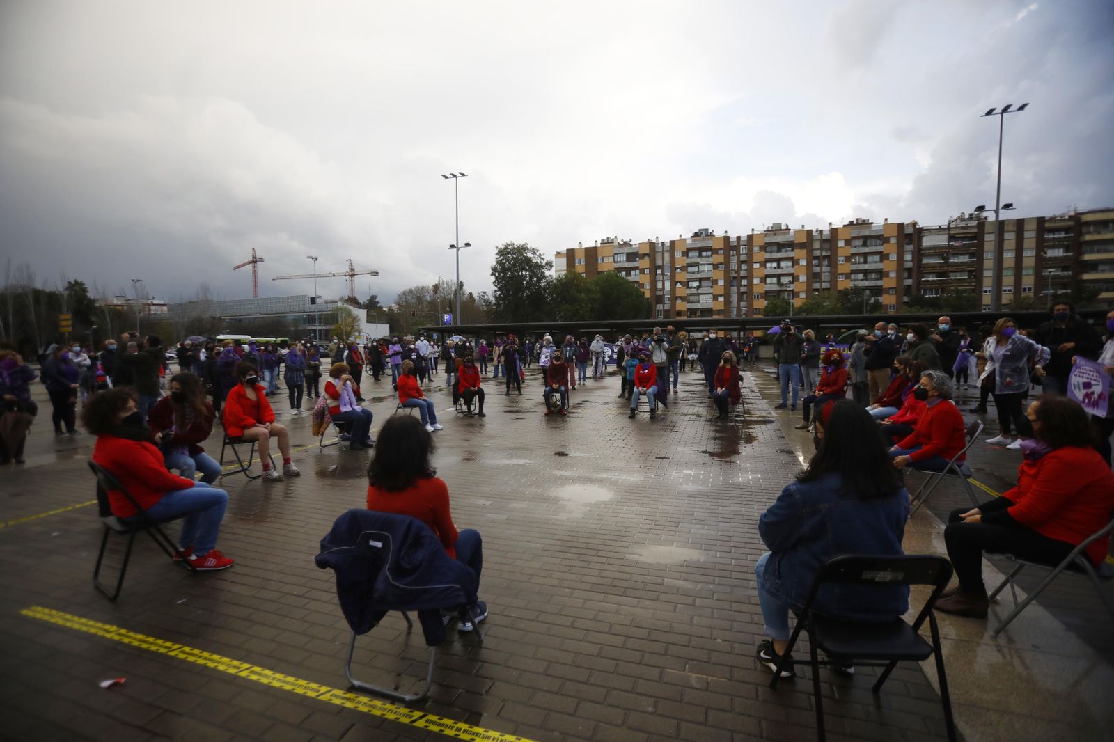 La concentración feminista por el 8-M en fotografías