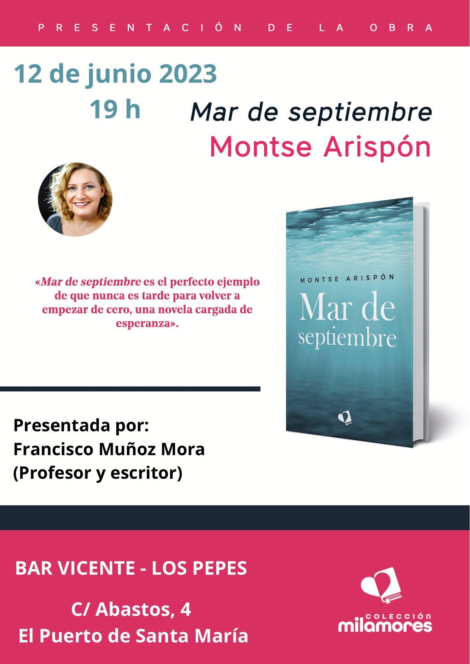 El cartel que anuncia el acto literario.