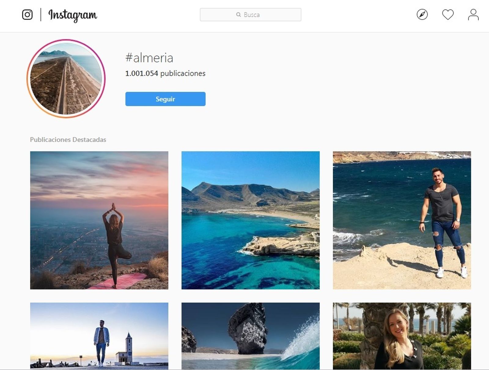 El hashtag #almeria supera el millón de publicaciones en Instagram.