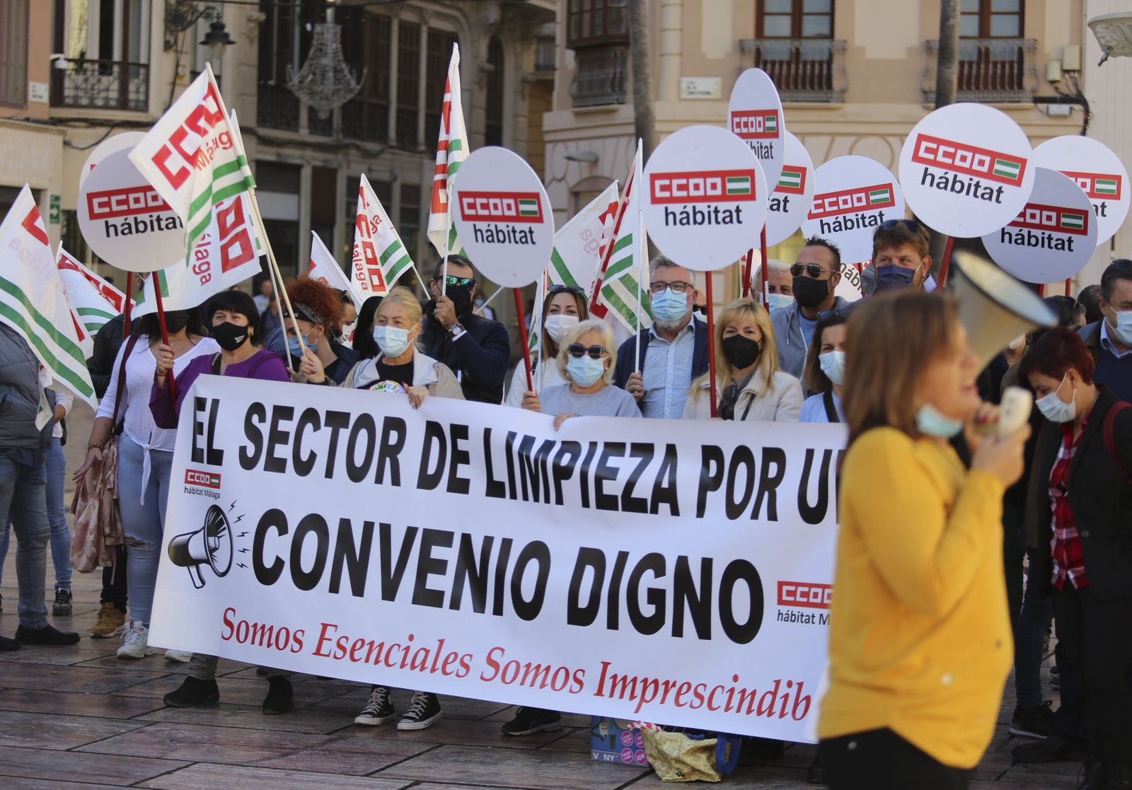 Manifestación de las limpiadoras en la provincia de Málaga hace unos días.