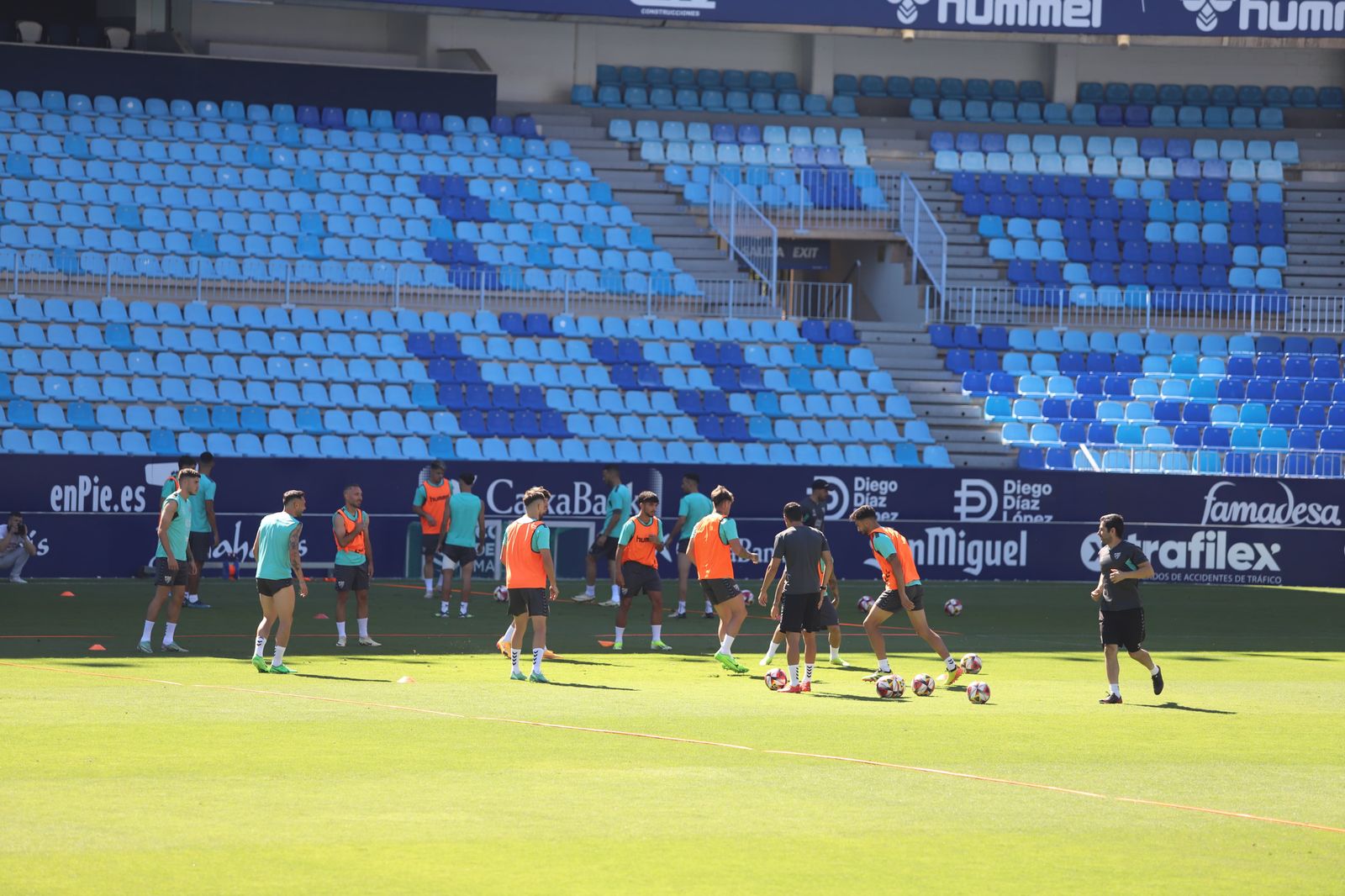 Imagen del último entrenamiento del Málaga de la temporada