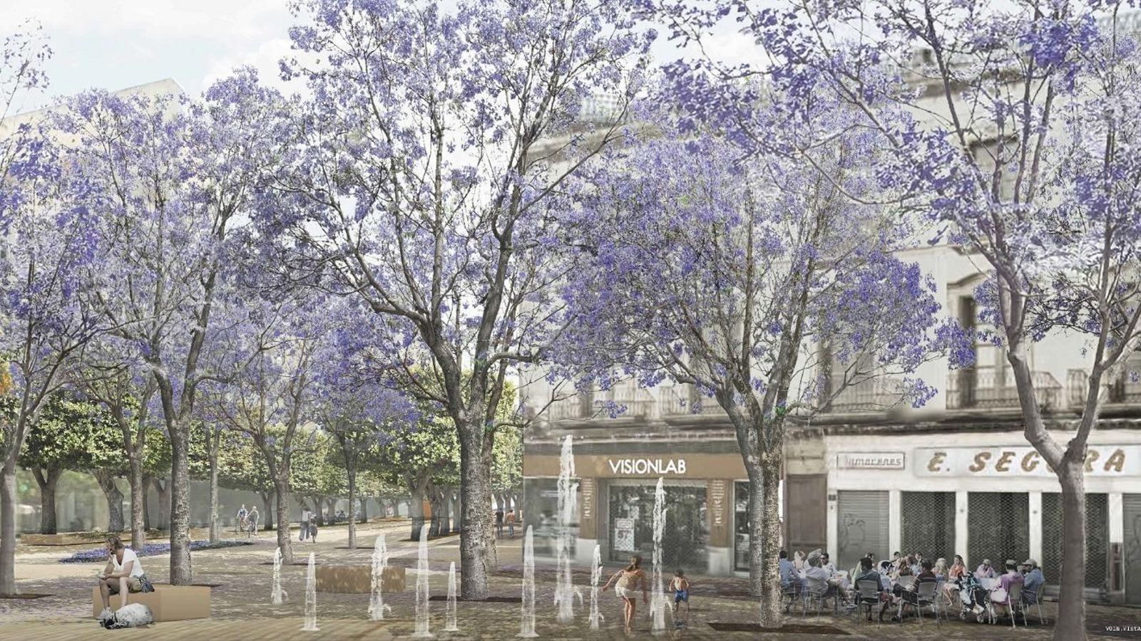 Otra imagen del futuro Paseo de Almería y Puerta Purchena