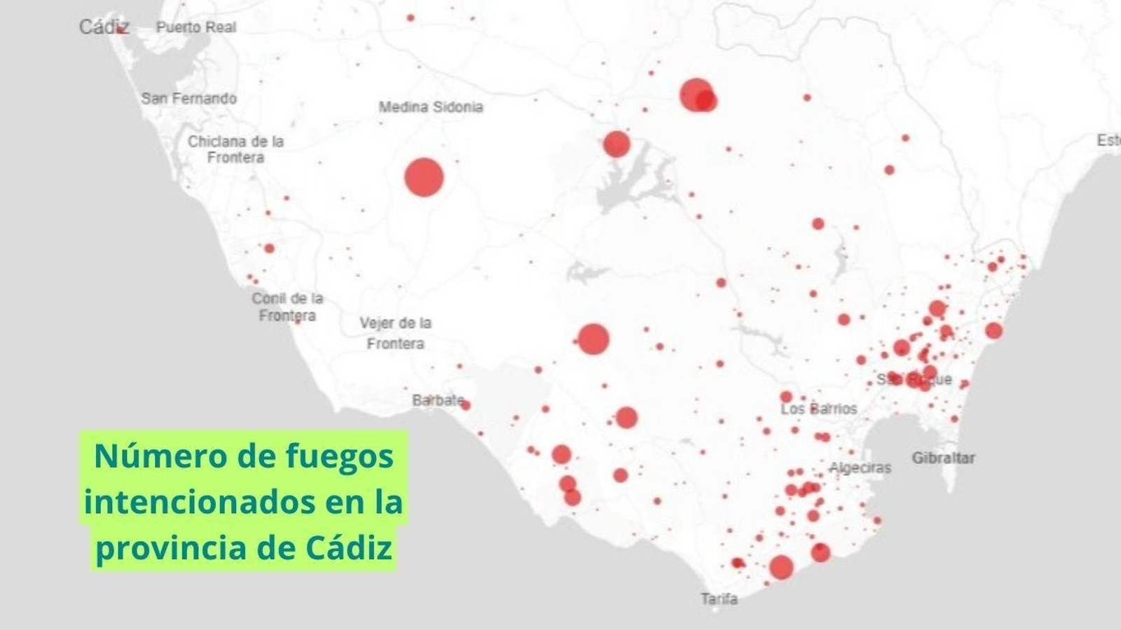 Número de de fuegos intencionados en la provincia. Número de de fuegos intencionados en la provincia.