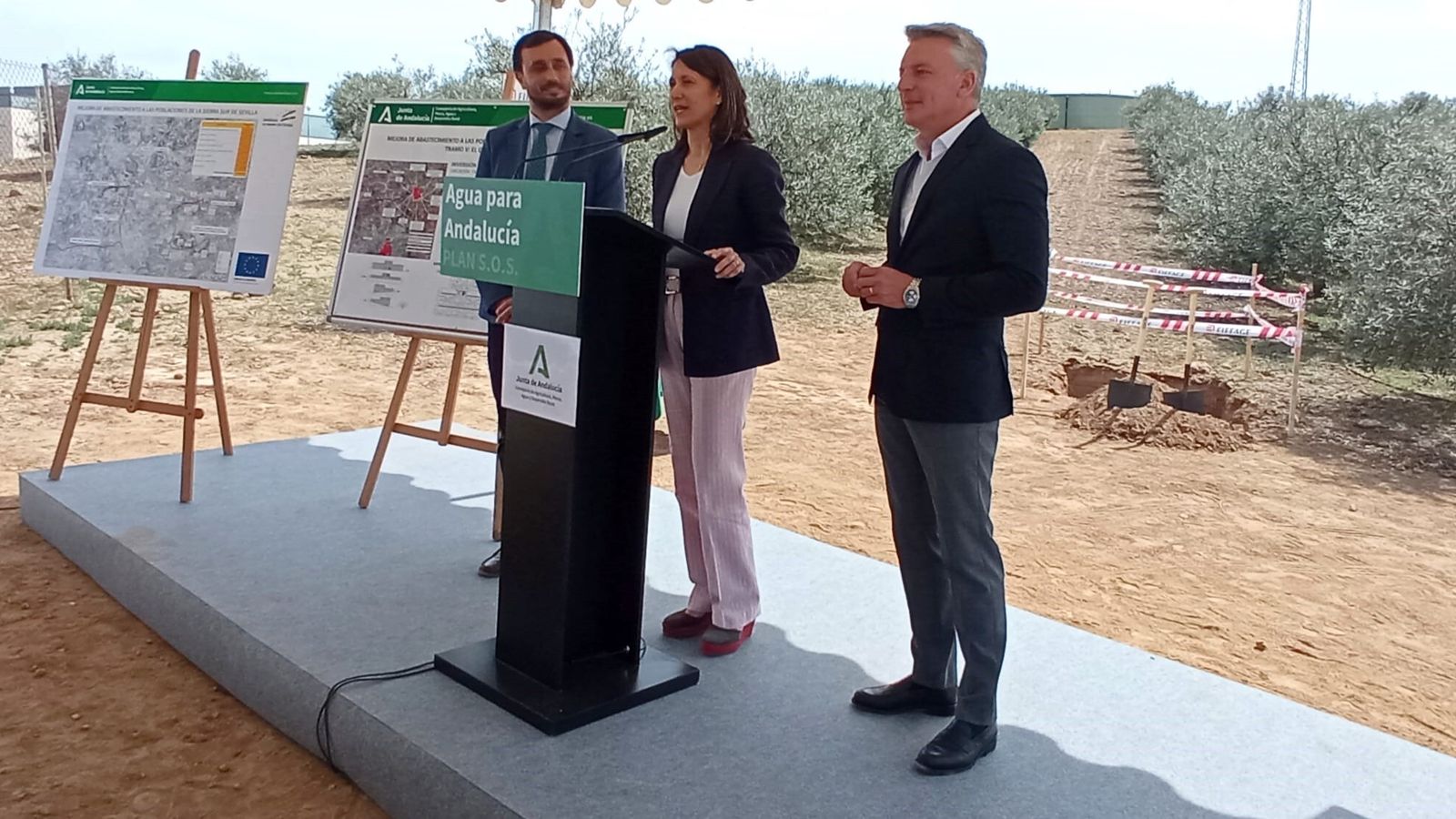 La delegada territorial de Agricultura, Pesca, Agua y Desarrollo Rural de la Junta de Andalucía en Sevilla, María Isabel Solís, en Herrera.