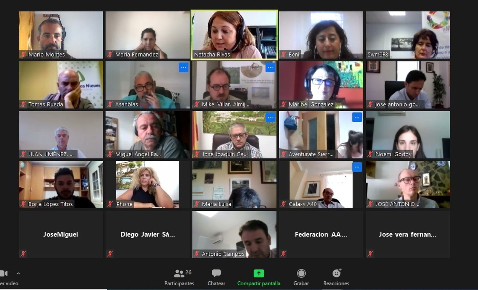 Encuentro telemático entre los representantes de la zona.